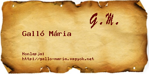 Galló Mária névjegykártya